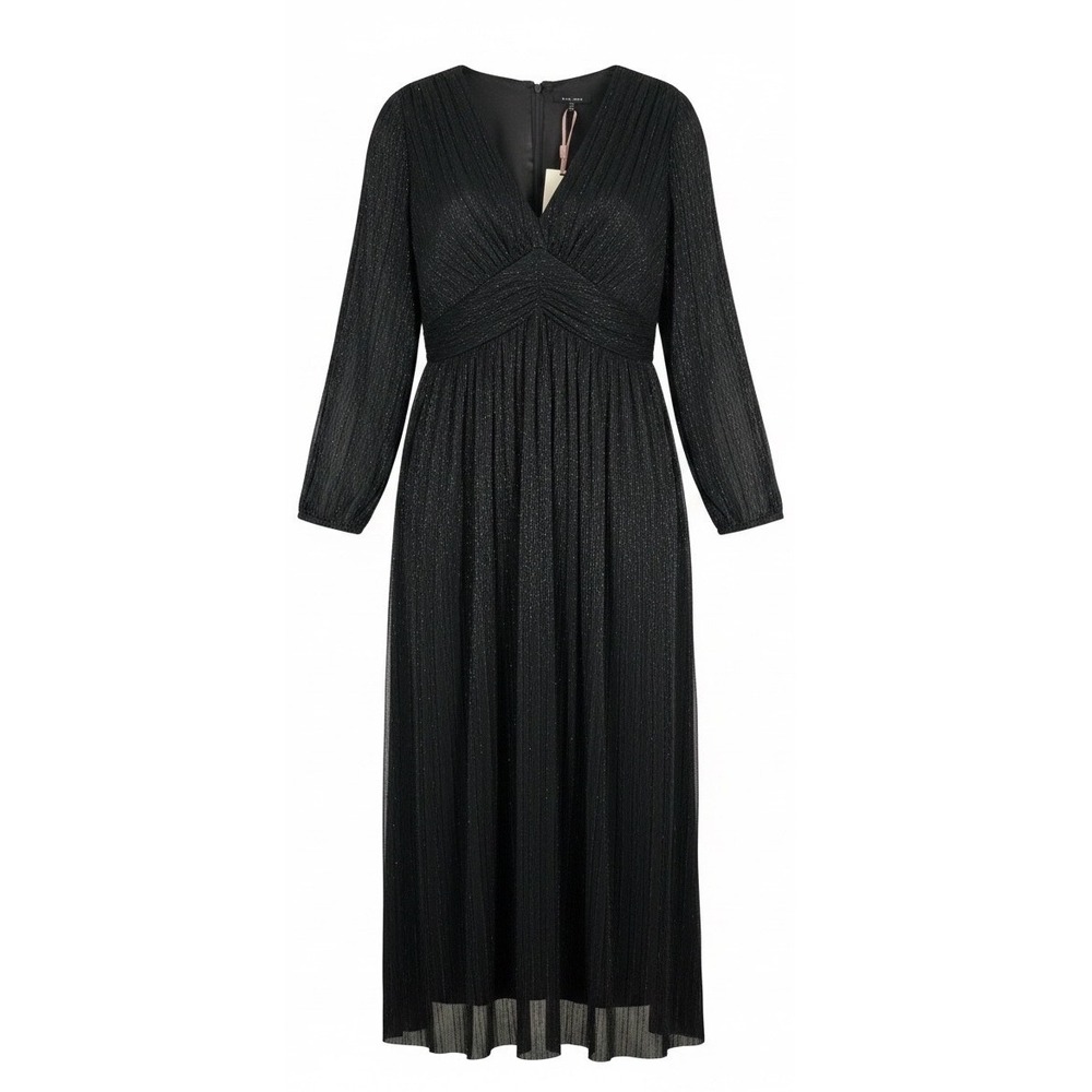 Alex Marie Womens Black V-Neck Long Sleeve Evening Dress Size 18 NEW - Picture 3 of 8